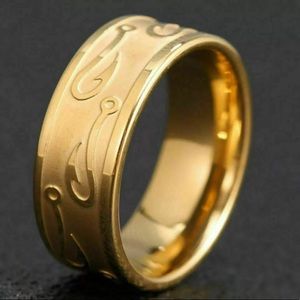 Titanium Fish Hook Band Fishing Hunting Ring